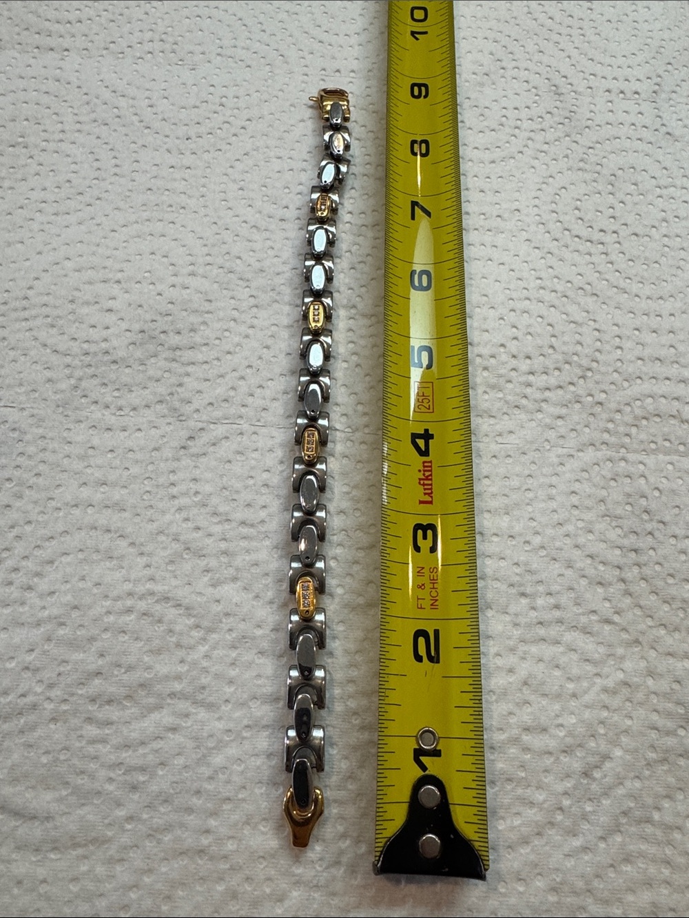 Source Unknown Two-Tone Silver and Gold Link Bracelet